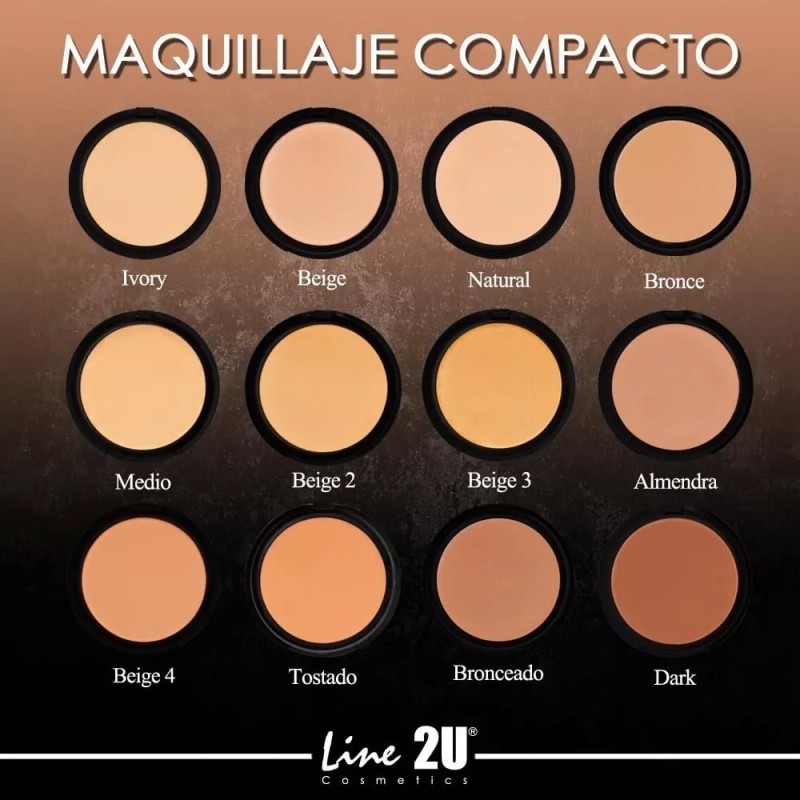 Line 2u Maquillaje En Crema Compacto Line 2u Mate Cobertura