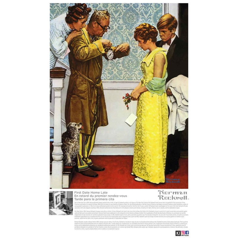 1000 Piece Puzzle for Adults Norman Rockwell First Date Home