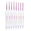 8 Pieces Aluminium Crochet Hook Set with Soft Floral Print