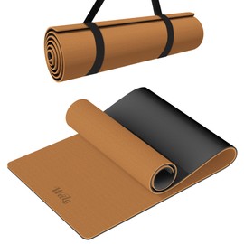 Non-slip TPE Yoga Mat for Women & Men,72"x24" Double-Sided Workout Mat for Home Gym Pilates,1/4 Inch Thick Packable Lightweight Exercise Mat with Strap for Travel,Non Toxic Exercise Floor Mat(Orange)