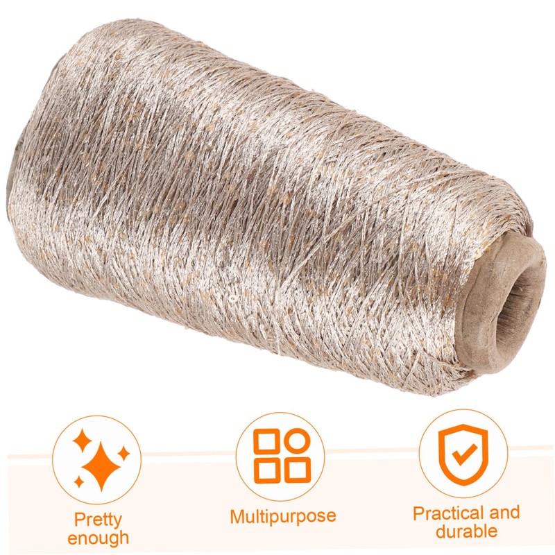 jojofuny Sparkly Glitter Cotton Yarn Set Golden Knitting Yarn Balls