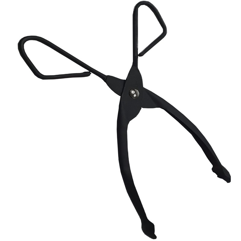Straight Coal Tongs Metal Fireplace Firepit Wood Coal Scissor Grabber