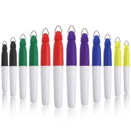 Abeillo 12 Pieces Mini Permanent Markers for Nurses Badge, Colorful Badge Reel Pen, Permanent Markers Keychain for Hospitals, Schools & Offices