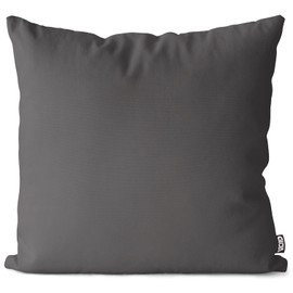 VOID Cushion Cover Weatherproof Polyester Waterproof Decorative Cushion Outdoor Cushion Decorative Cushion Size: 80 x 80 cm, Cushion Colour: Dark Grey