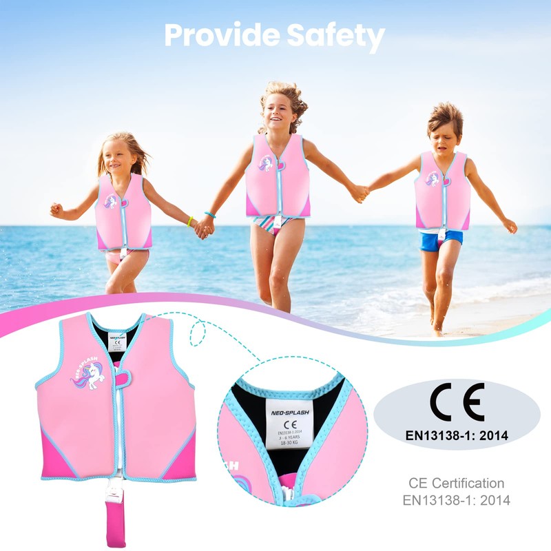 Kids Swim Vest with Adjustable Safety Straps for Ages 1-3