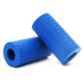 Barbell Grips,Dumbbell Grips for Hands Anti-Slip Barbell Grips for Dumbbell Adapter Barbell and Dumbbell Fat Bar Grip for Weightlifting Superior Barbell Handle Grip& Fat Bar Training(Pair Blue)