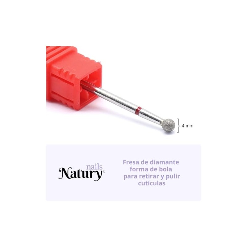 Natury Nails Diamond Drill Bit for Nail Lathe, 4mm Round