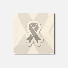 Unbranded Silver Ribbon - Children With Disabilities 4'' X 4'' Square Wooden Coaster