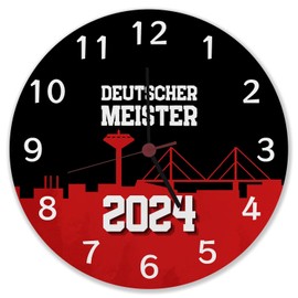 speecheese Leverkusen Wall Clock with Saying German Champion 2024 for Leverkusen Fan Champion Bowl Design Football League Triumph NRW Rhine Championship 2024