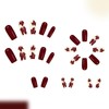 24pcs Maple Leaf Red Medium-Length Press on Nails, Full Cover