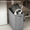 Rolling Slim Laundry Basket On Wheels with Carry Handle Collapsible