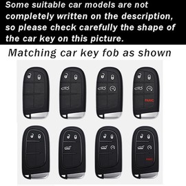 ontto Car Key Fob Cover Fit for Jeep Grand Cherokee Key Remote, A-keychain Red