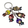 Weeb Keychains Demon Slayer Keychain Set - Key Rings with Nezuko, Tanjiro, Zenitsu, Inosuke & Giyu – Durable Chibi Anime Charms with Vibrant Detail – Anime Gift & Demon Slayer Merch for Bags & Keys