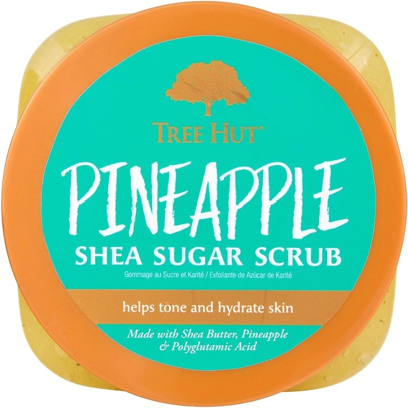 TREE HUT, Pineapple Shea Sugar Scrub, Exfoliante Corporal de Piña,