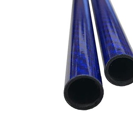 (1) Blue Carbon Fiber Tube - 20mm x 18mm x 1000mm - 3K Roll Wrapped 100% Carbon Fiber Tube Glossy Surface