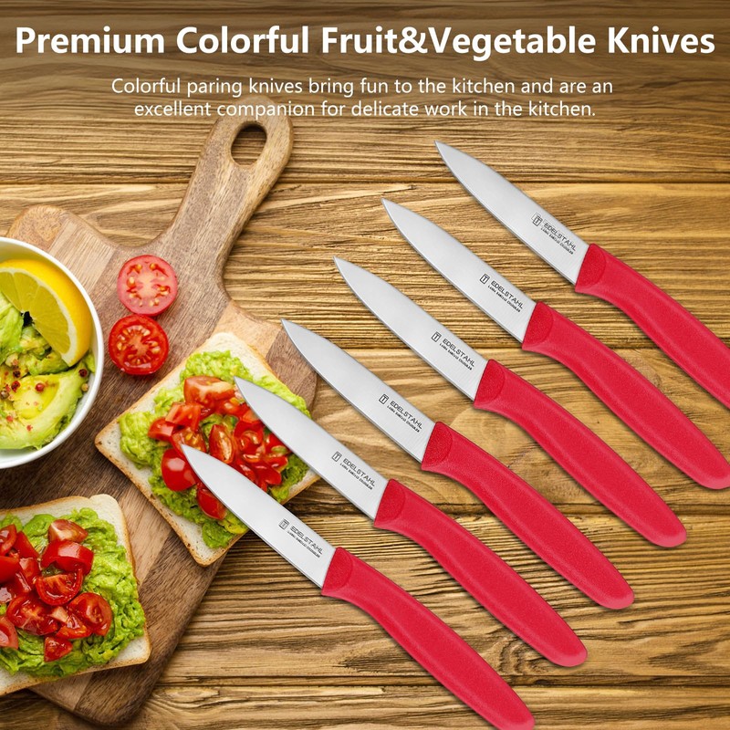 targzier Paring Knives with Straight Edge,Spear Point,Stainless Steel Paring Knife