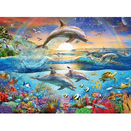 Ravensburger 12895 Puzzle, 300 Pieces XXL: Le Paradis des Dauphins, Multicoloured