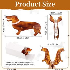 Dachshund Gifts for Women, Acetate Dachshund Dog Hair Clips Weiner Dog Gifts for Women Animal Hair Clips Valentines Day Gifts for Her