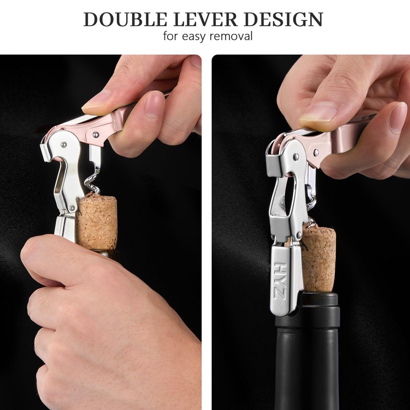 HYZ 2-Pack Wine Opener Waiter Corkscrew, Professional Wine Key for