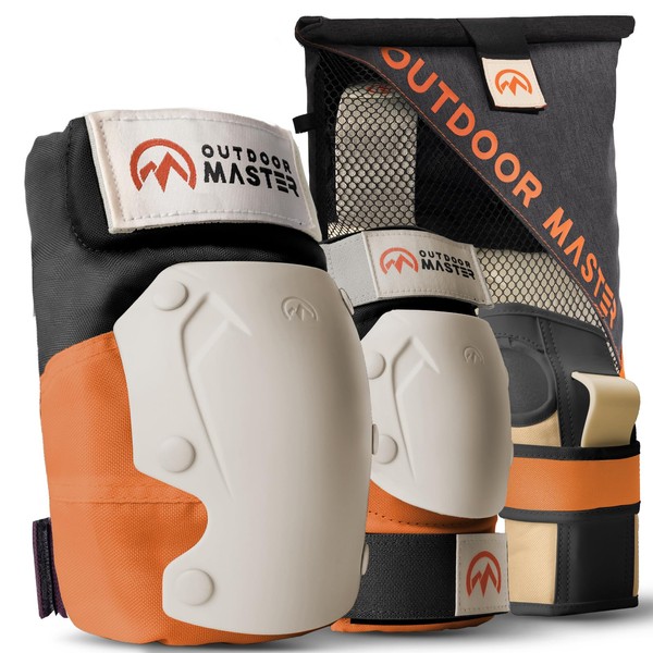 OutdoorMaster Adult Knee Pads and Elbow Pads Set - Skate
