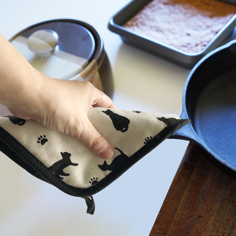Pot Holders for Kitchen Hot Pads with Pocket Cat Pattern