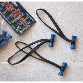 BongoTies BLUE & BLACK "Azure" Bongo Ties -10 Pack "Style-D" ~ Professional cable ties made of natural rubber and bamboo ~ HANDY TIES FOR CABLES AND OTHER UNRULY ITEMS