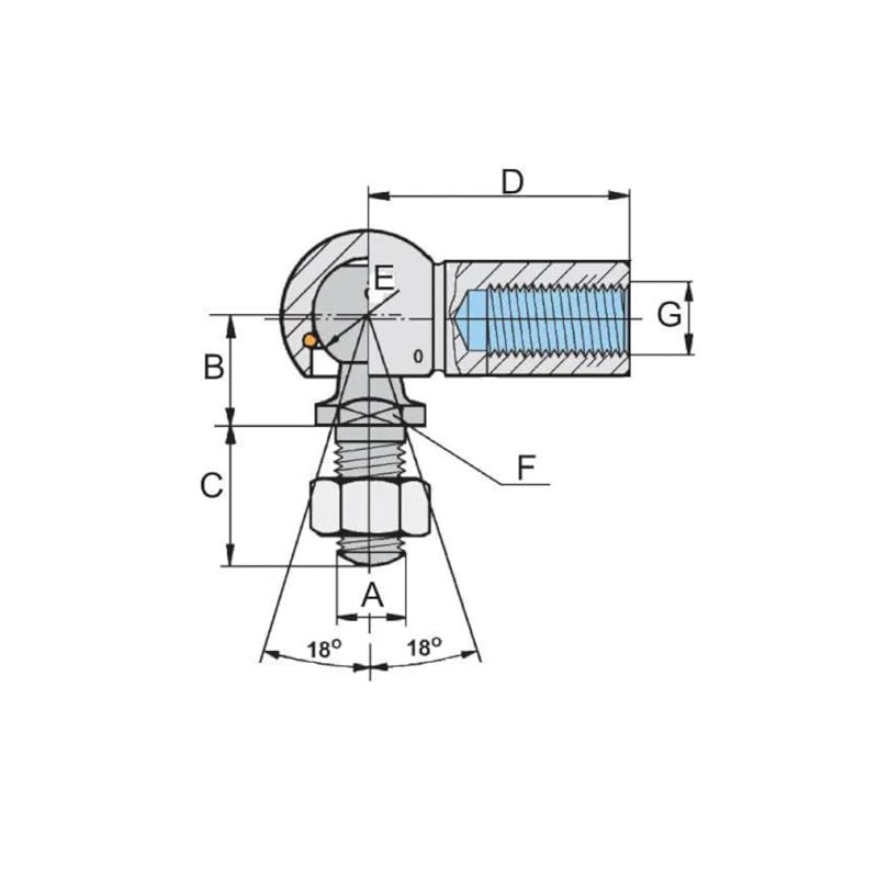 cyclingcolors Angle Joint Ball Joint Ball Diameter DIN 71802, Length