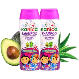 KANICA Champú para niños, aguacate y aloe vera, suave para el cabello, sin parabenos ni, champú diario nutritivo para el cuidado del cabello de los ni