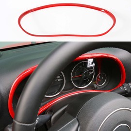 Jimen Compatible with 2011-2018 Jeep Wrangler JK & Unlimited Instrument Panel Trim Cover Dashboard Accessories (Red)
