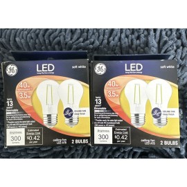 GE 2 Boxes- 2 Pack GE LED Clear Finish 40W Ceiling Fan Light A15 Soft White 4 Bulbs