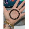 RAYON SILVER Obsidian Bead Bracelet for Men or Women Stretch