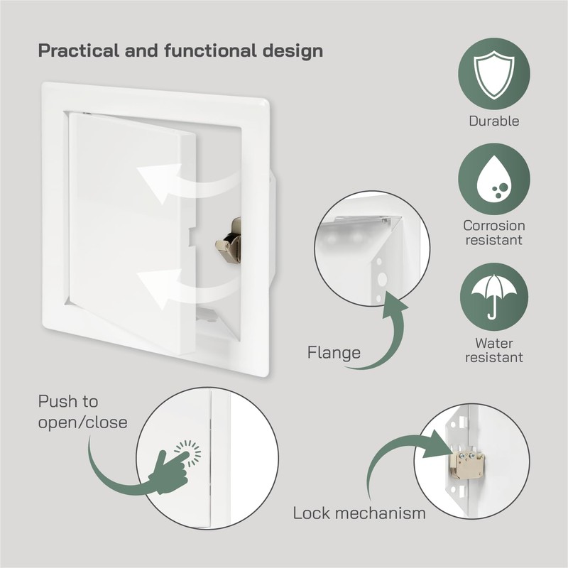 Vent Systems 6'' x 6'' Inch White Metal Access Panel