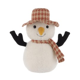 Apricot Lamb Top Hat Snowman Plush Stuffed Animals for Kids, Soft Cute Plush Toys for Baby Girl and Boy, Fluffy Top Hat Snowman White