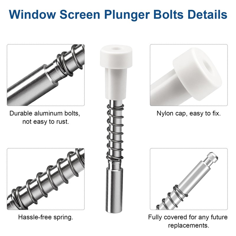 30 Pack Window Screen Plunger Latches 5/32" x 1-1/2"