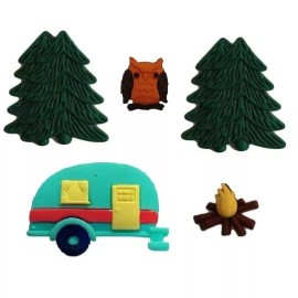 Shelly's Buttons Happy Camper - Shelly's Buttons - Outdoor / Wilderness - Sewing Craft Scrap