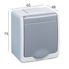 PAWBOL 1-Way Surface-Mounted Socket IP44 16 A/250 V Schuko Surface-Mounted