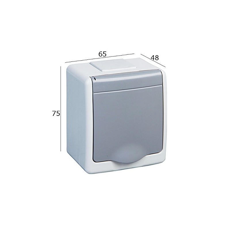PAWBOL 1-Way Surface-Mounted Socket IP44 16 A/250 V Schuko Surface-Mounted