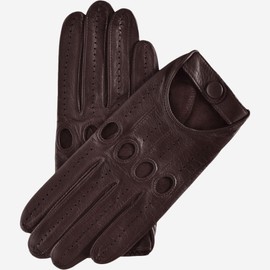 Fratelli Orsini Driving Gloves Mario Dark Brown for Men - Lambskin Leather Driving Gloves & Touchscreen - Dark Brown 7 - XS