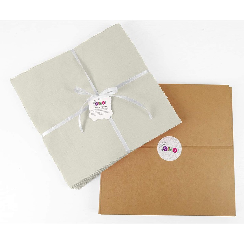 Soimoi Solid White Precut 10-inch Cotton Fabric Quilting Squares Charm