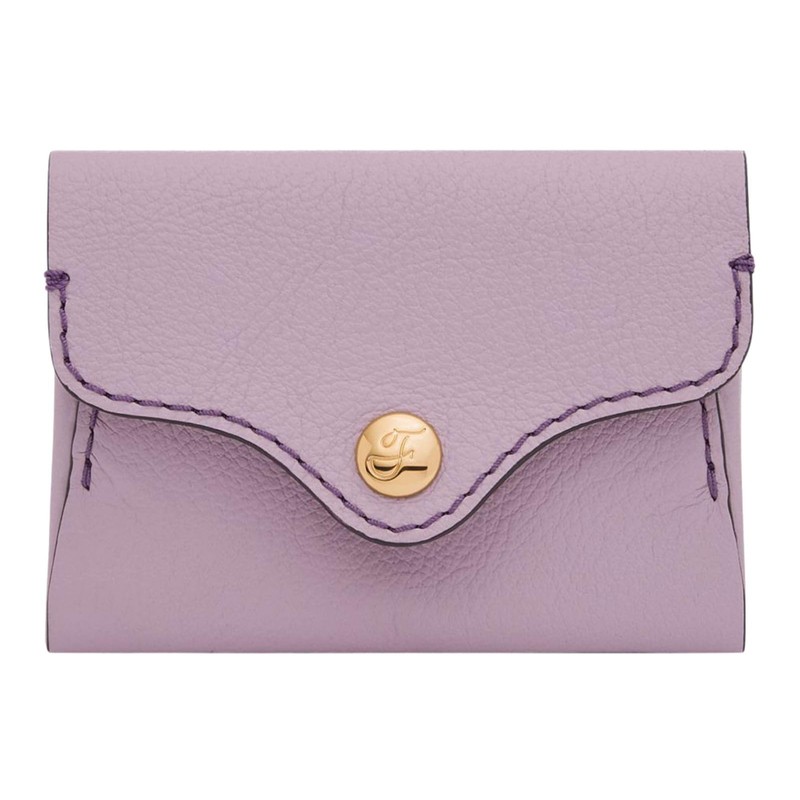 Fossil Heritage Leather Credit Card Holder 10cm, lavender, Elegant
