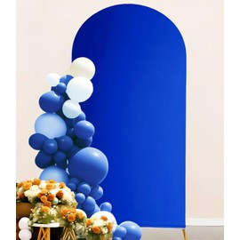 JKDMJF 7.2 FT Royal Blue Arch Backdrop Cover Spandex Fitted Chiara Wedding Arch Backdrop Stand Covers for Party Birthday Bridal Shower Engagement Photo Studio Backgrounds Decorations
