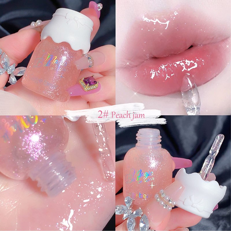 5 Colours Shimmer Lip Gloss Set Mrettick Hydrating Lip Glow