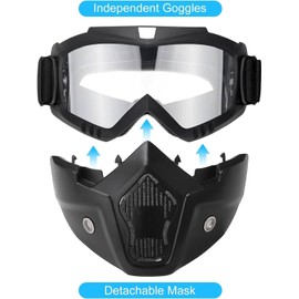 Airsoft Helmet and Full Face Mask, PJ Fast Helmet, Removable Anti-Fog Goggles, Suitable for Paintball, Role-Playing, CS Games