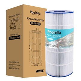 Poolzilla 1-Pack Replacement for Pool Filter PA150S, Hayward SwimClear C150S, CX150XRE, CS150E, Unicel C-9441, Spa-Daddy SD-01333 - Filter Cartridge - 150 sq.ft