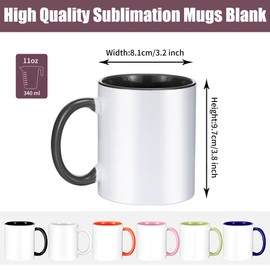 TANGLONG Sublimation Mugs 11 oz Set of 12 Sublimation Blank with Box Bulk Coffee Mugs Coffee Cups Tazas Para Sublimar 6 Assorted Colors