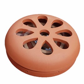 Highlight Citronella Terracotta Burner with 3 Incense Coils (Discreet and Decorative, Each Coil Burns for up to 5 Hours), Red