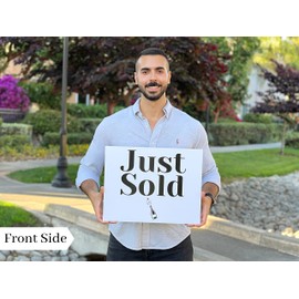 Labend Home - Double-Sided Just Sold/Said Yes to the Address Prop, Realtor Supplies, Said Yes to the Address Photo Prop, Double-Sided Marketing Tool, Realtor Gift Closing Day New Home Sign
