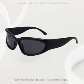 VGRDTW Sports Sunglasses for Men & Women - 3 Pairs Oval Rave Wrap Around Vintage Design, Cycling, Running, Fishing, Driving & Outdoor Activities