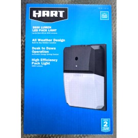 Unbranded 2 PACK HART 3500 Lumens Hardwire Pack Light with Clear Lens Cover, Dusk to Dawn