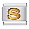 S Initial Letter Name Alphabet Gold Silver 9mm Italian Charm